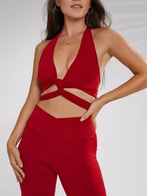 4-Way Serpent Tie Top - Crimson Red