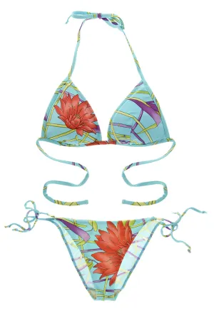 ARGENTOVIVO MOANDA Multicolor Light Blue Floral Triangle Bikini