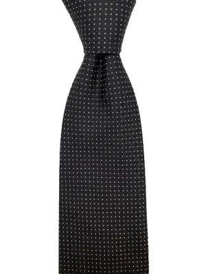 Black Silk Tie with Mini Squares