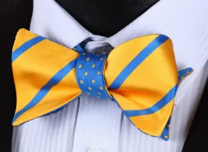 Blue & Yellow Reversible Bow Tie