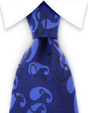 Blue and Black Paisley Tie