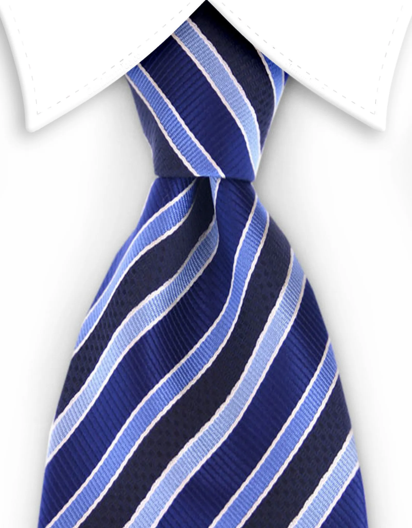 Blue and Black Striped Extra Long Ties