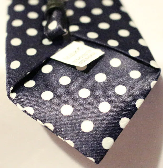 Blue Dotted Kids Zipper Tie with Large White Dots