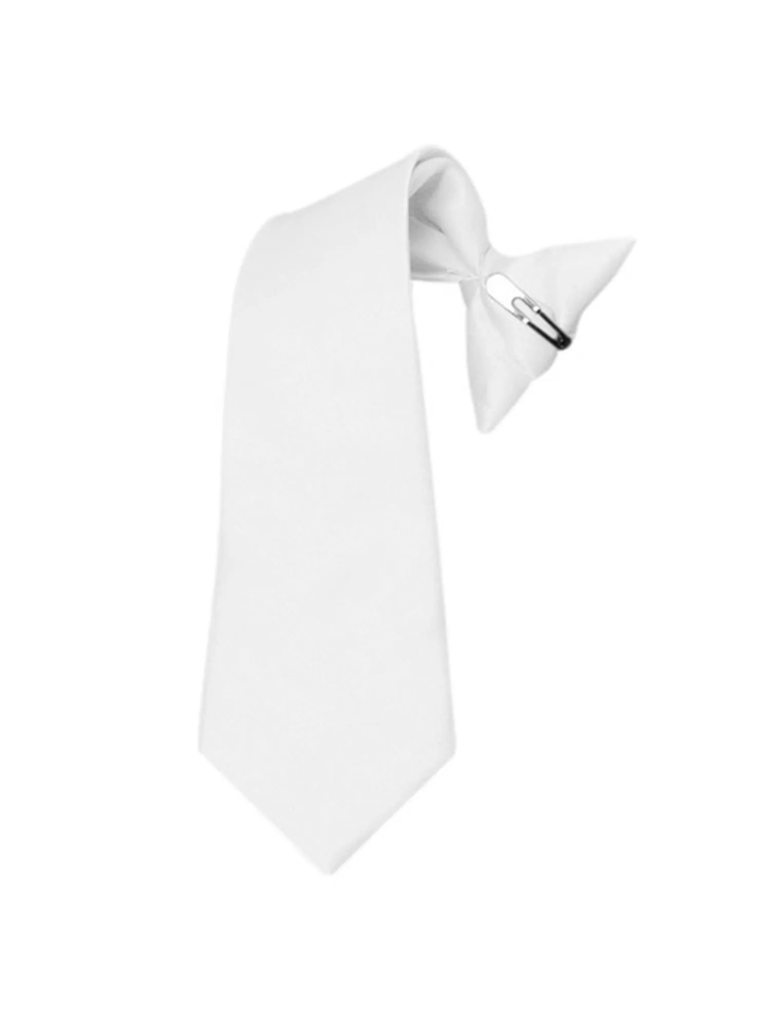 Boy's Solid Color Pre-tied Clip On Neck Tie