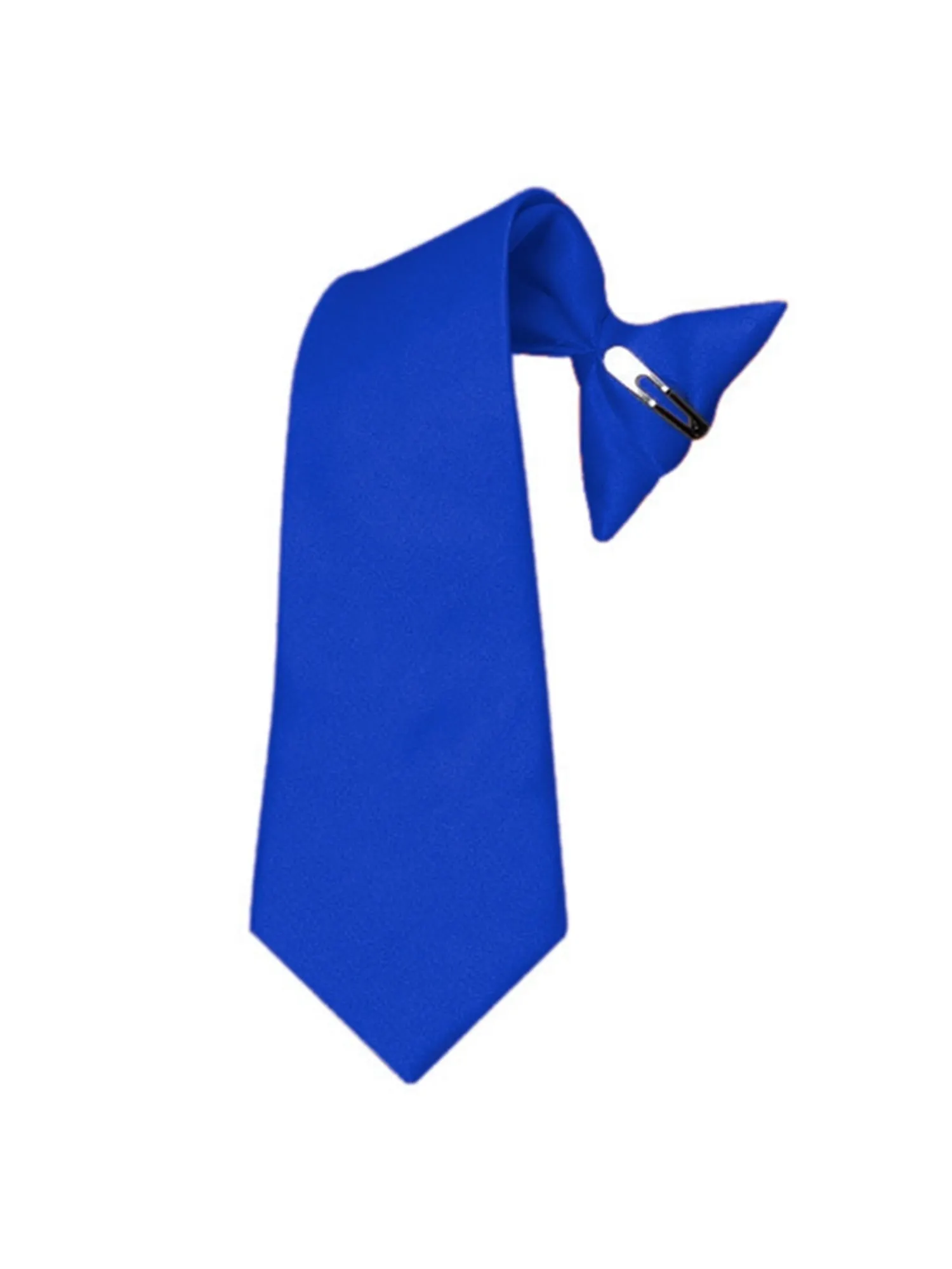 Boy's Solid Color Pre-tied Clip On Neck Tie