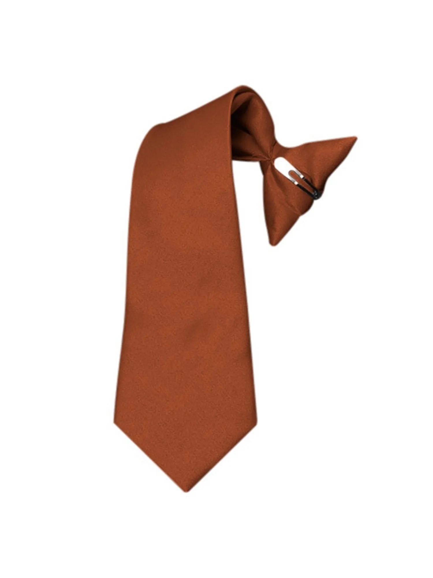 Boy's Solid Color Pre-tied Clip On Neck Tie