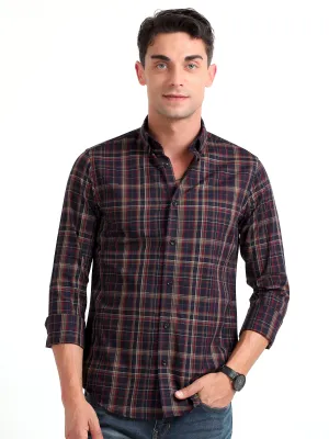 Checkmate Multi Checks Shirt Ebony Blue