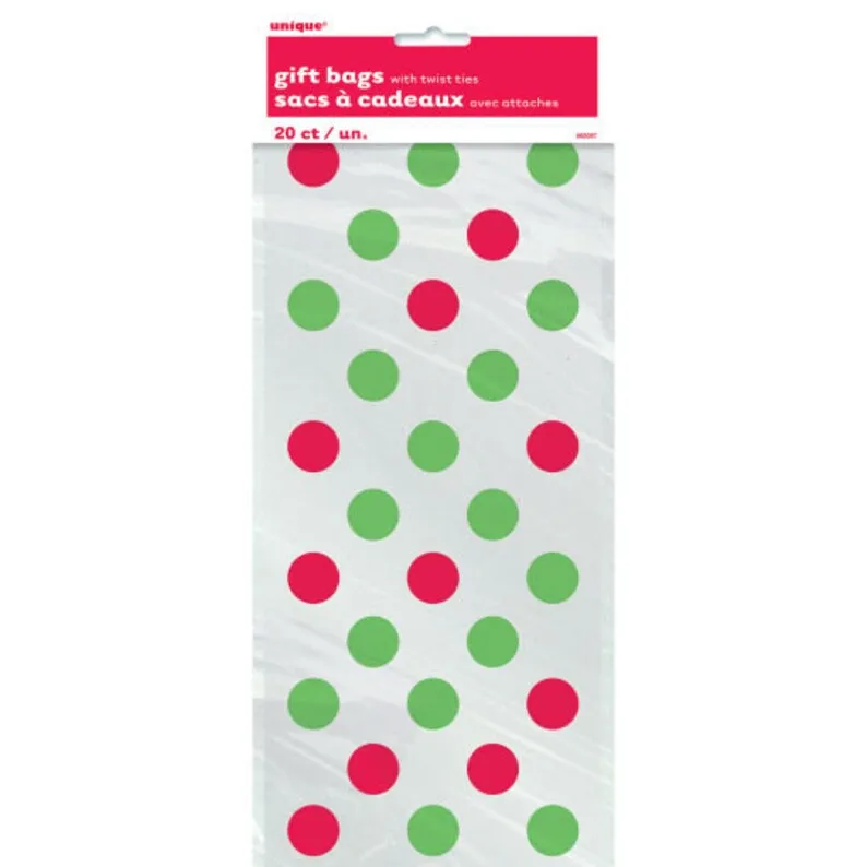 Christmas Dots Cello Gift 5" x 11" | 20 ct