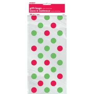 Christmas Dots Cello Gift 5" x 11" | 20 ct