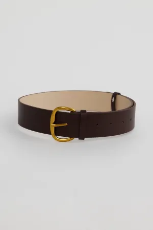 Core Wide Vegan Leather Belt - Chocolate