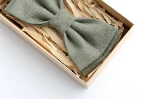 Dark Sage Green Bow Tie for Weddings - Refined Style for Special Occasions