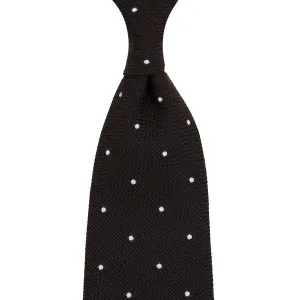 Dotted Cashmere / Silk Grenadine Tie - Espresso