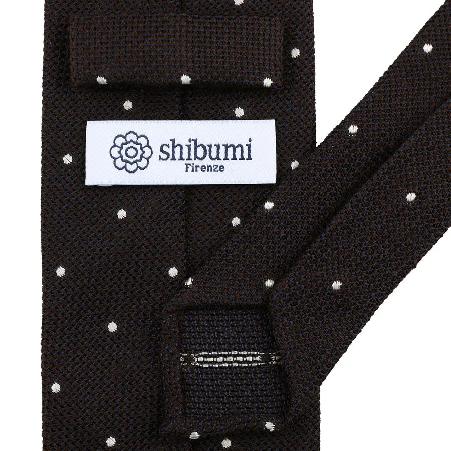 Dotted Cashmere / Silk Grenadine Tie - Espresso