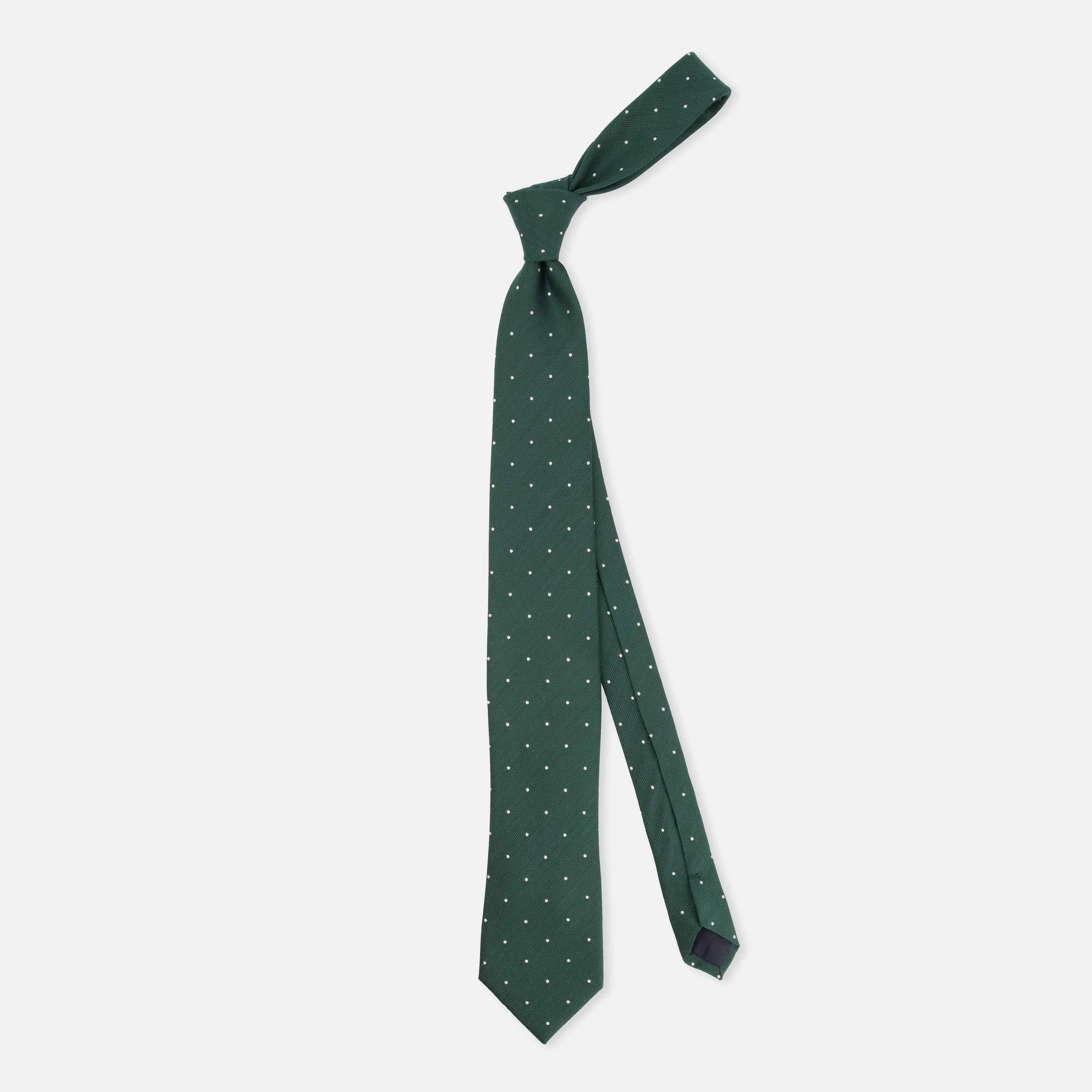 Dotted Report Hunter Green Tie