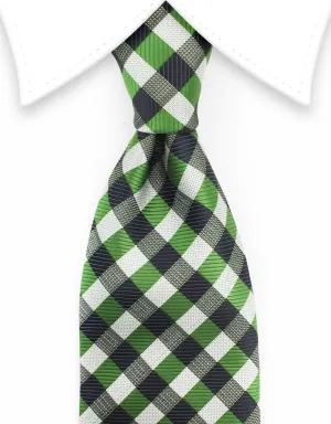 Green & Black Check Necktie