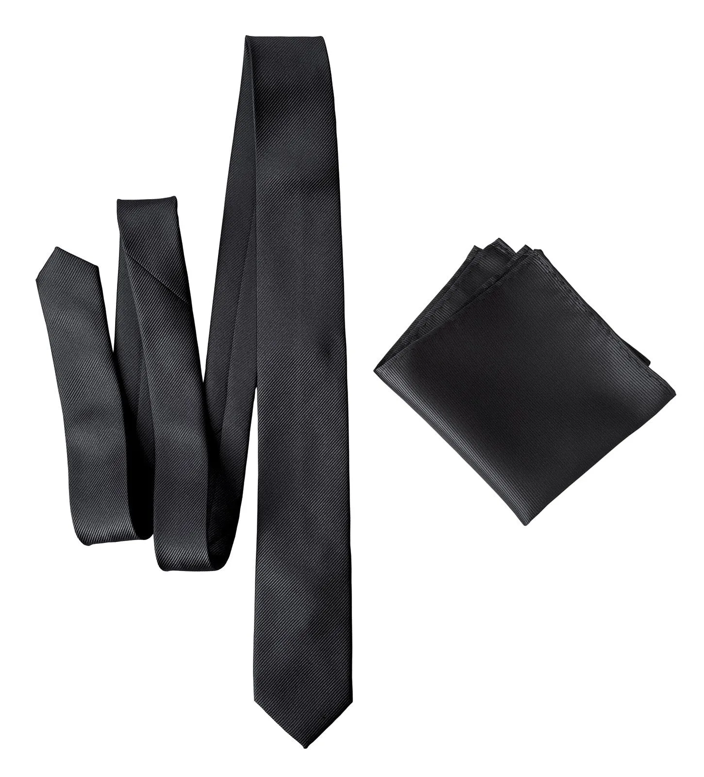 Gunmetal Necktie. Solid Color Fine-Stripe Tie, No Print