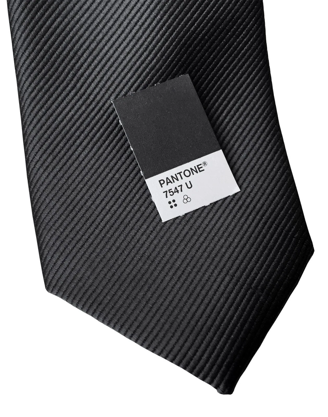 Gunmetal Necktie. Solid Color Fine-Stripe Tie, No Print