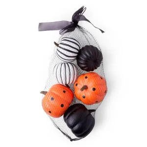 Halloween Dots & Stripes Foam Bagged Pumpkins