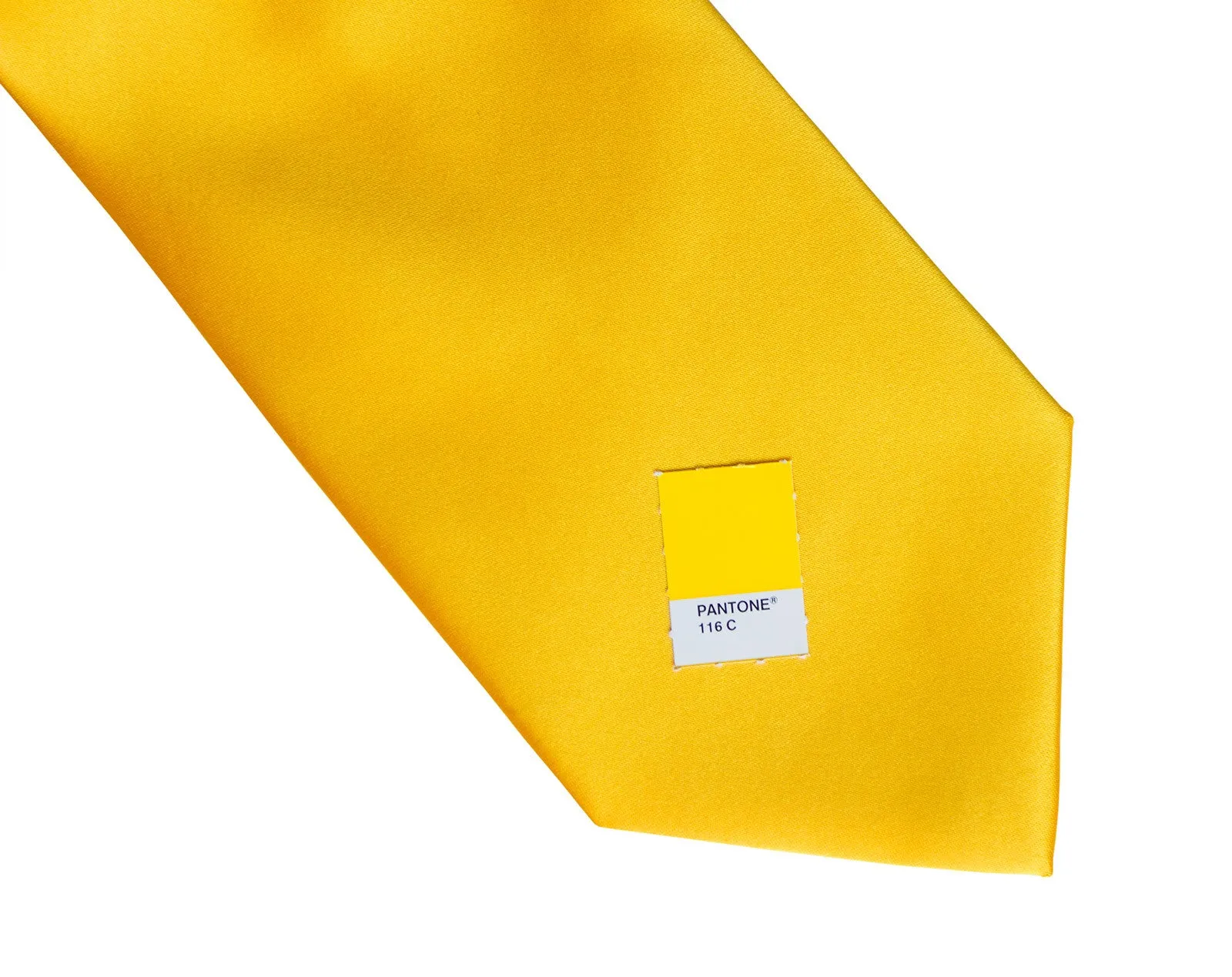 Marigold Necktie. Medium Yellow Solid Color Satin Finish Tie, No Print