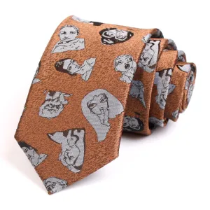 Men's Champagne Art Head Portrait Necktie