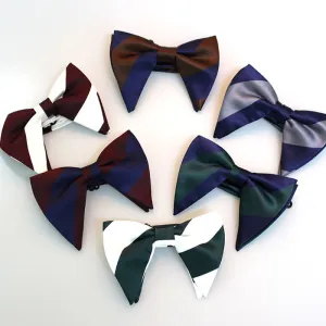 Men's College Striped Oversized Pointed Bow Tie