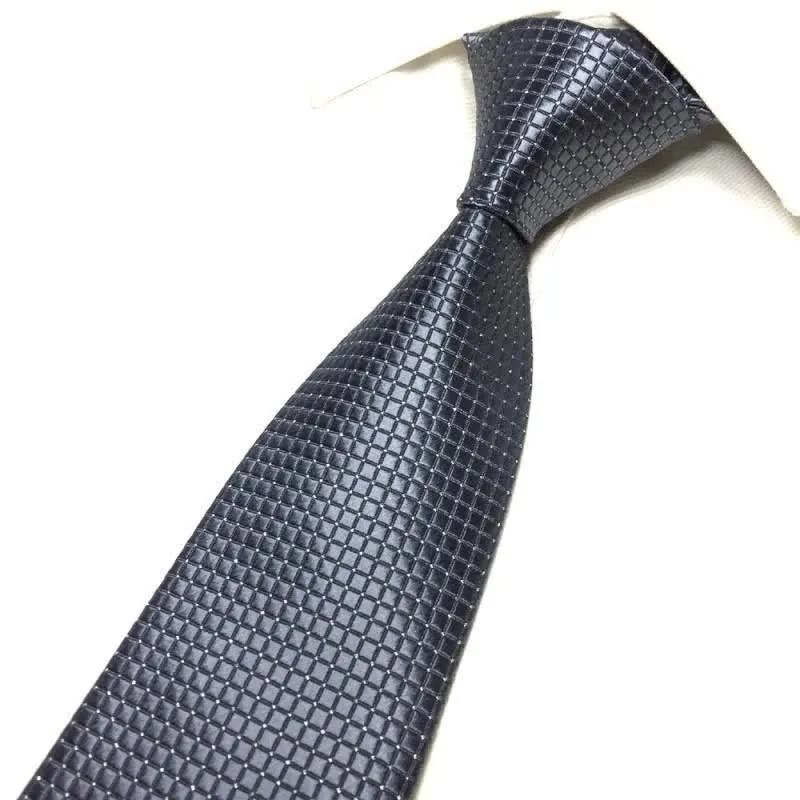 Men's Solid Color Subtle Checked Office Necktie