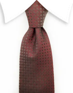 Muted Brick Red Tie with Diamonds