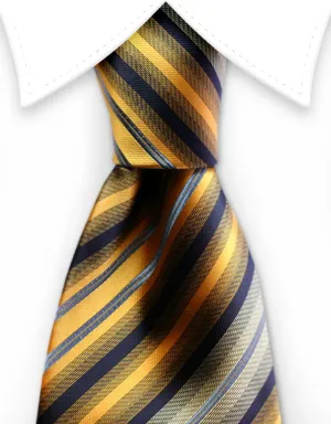 Orange Metallic Striped Tie