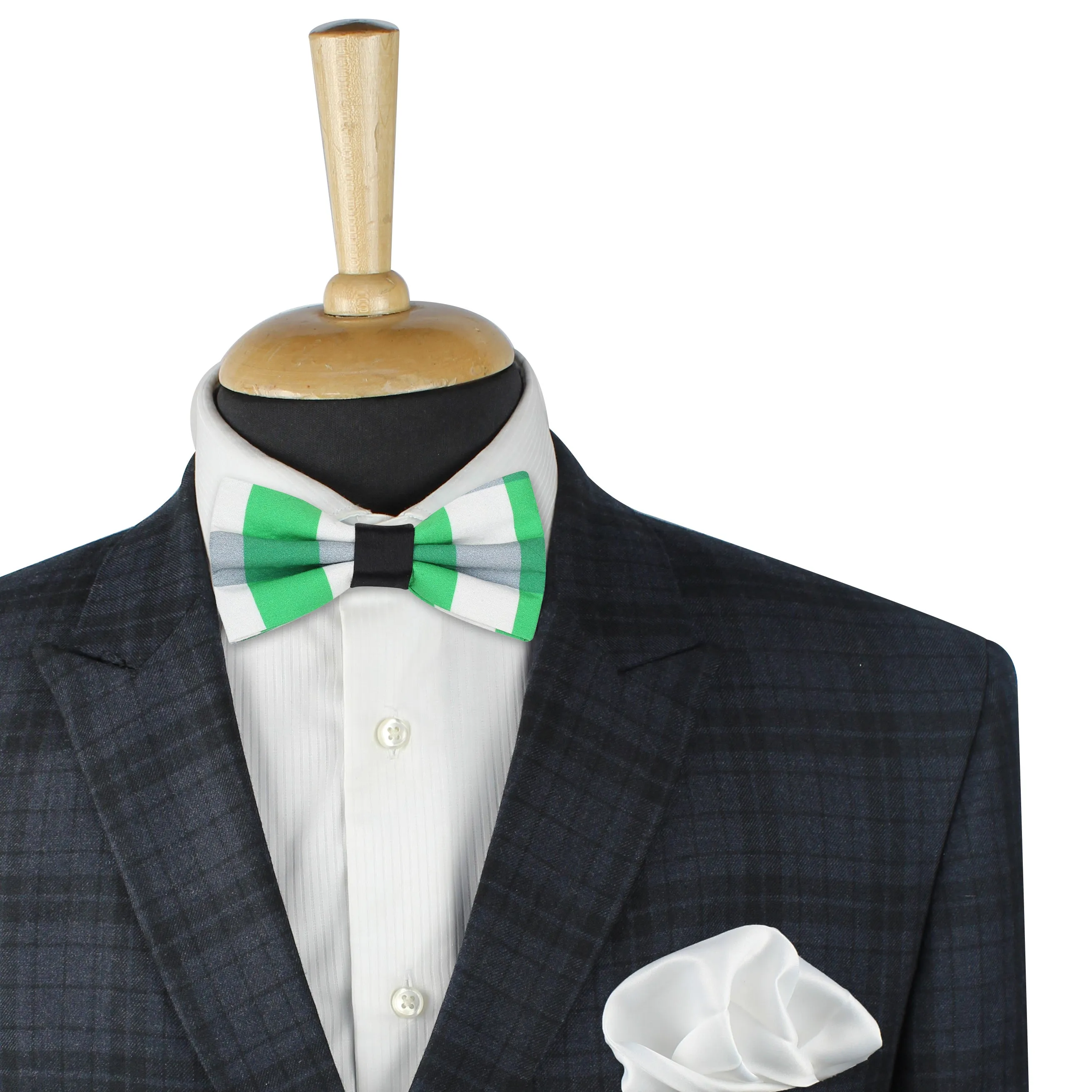 Peluche Sassy Checkered Green Bow Tie For Men