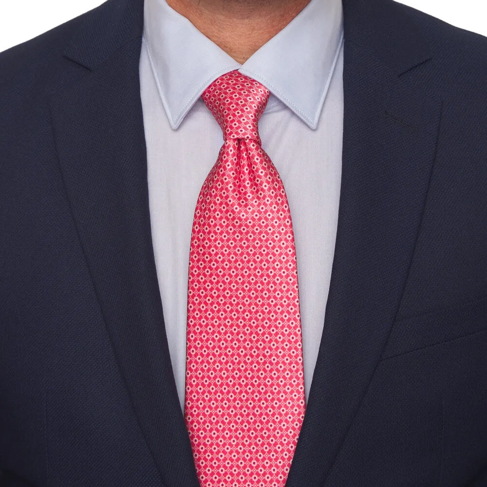 Pink Micro Motif Silk Tie