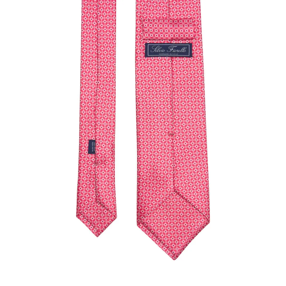 Pink Micro Motif Silk Tie