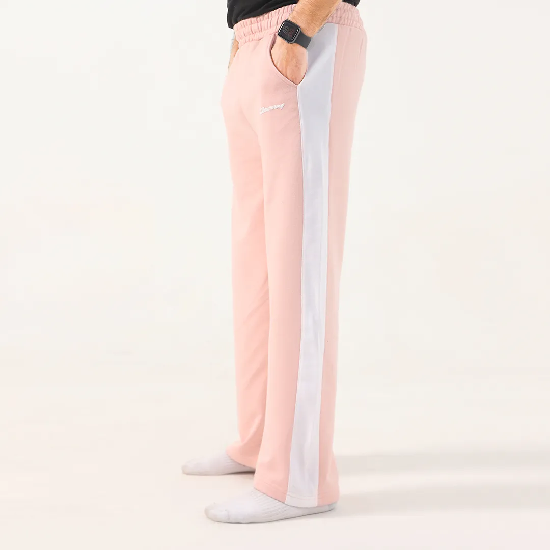 Pink Wide Leg Contrast Panel Unisex Trouser