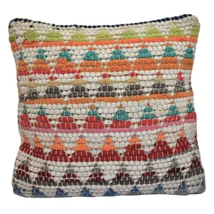 Recycled Chindi Rag Cushion Cover - Geometric