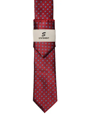 RED GEO DOT 2 PC TIE & HANKIE SET