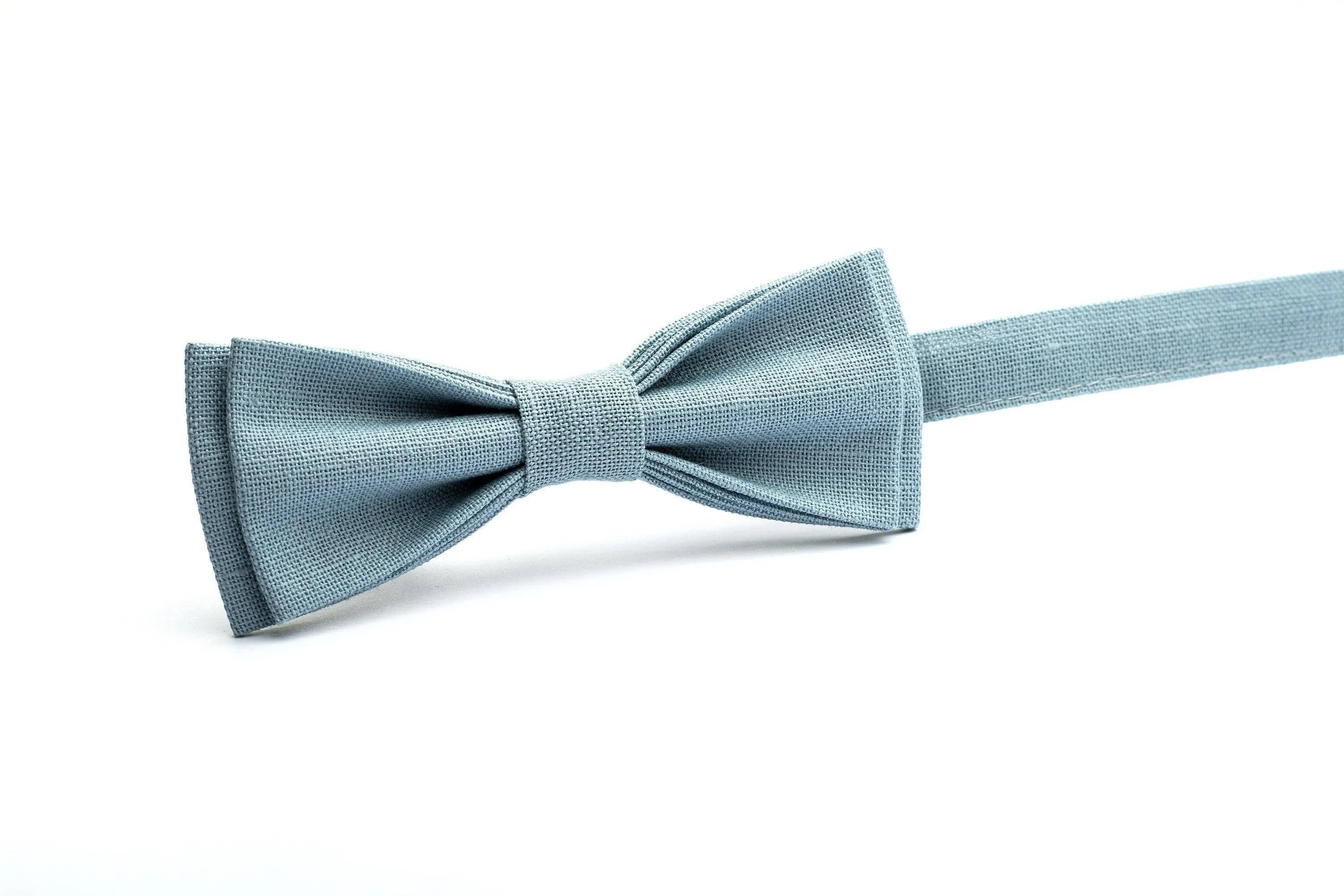 Stylish Sea Blue Linen Boys Bow Tie - Perfect for Special Occasions