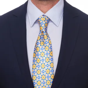 The Duke of Taormina Yellow and Blue Duchesse Silk Tie