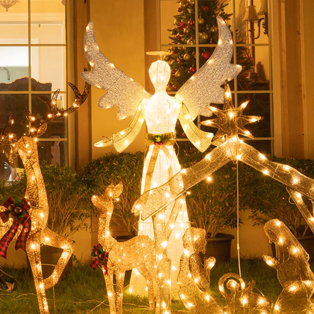 TheLAShop 5.5ft Lighted Angel for Outdoors & Indoors Yard Lawn