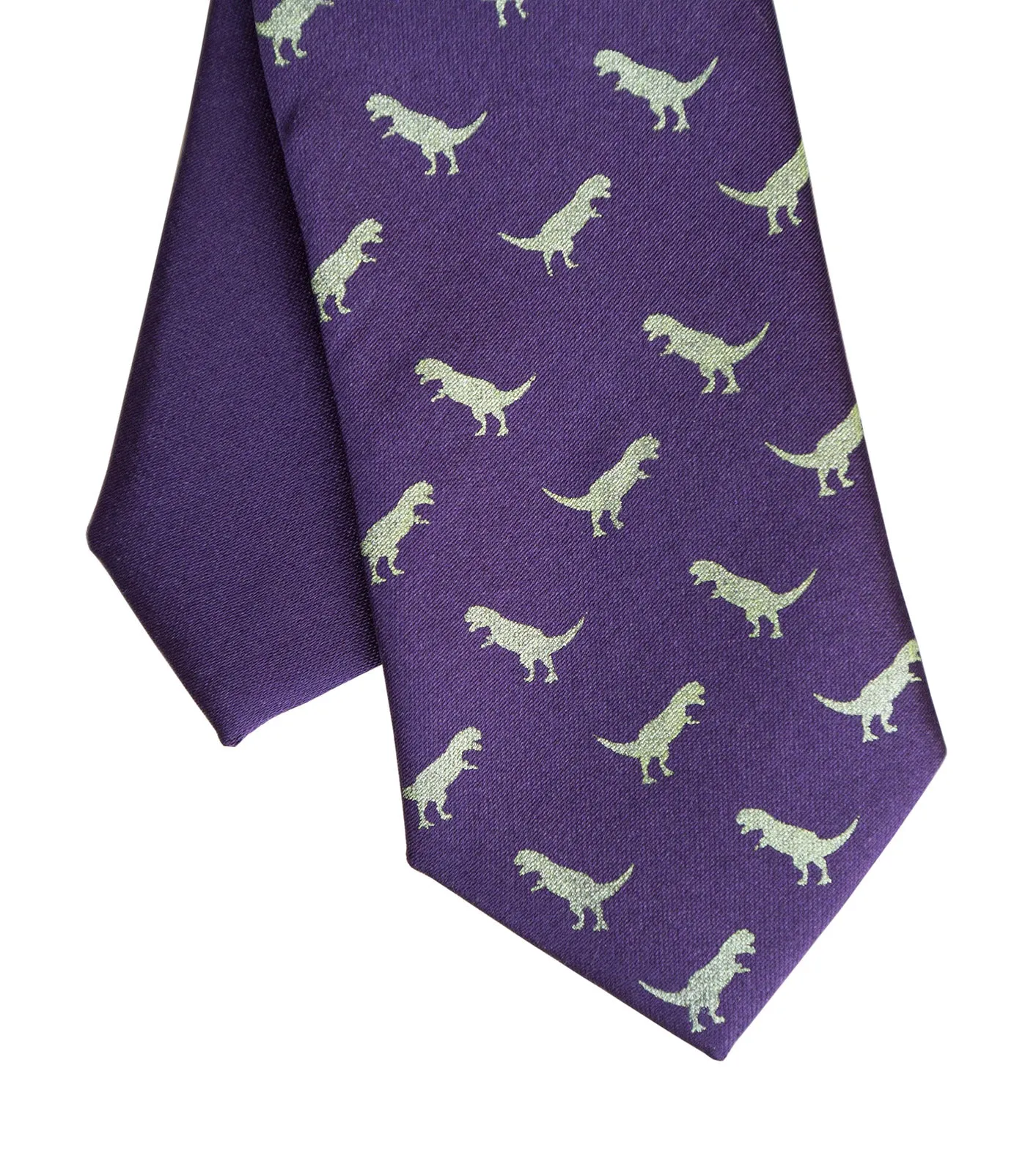 Tiny T-Rex Print Kid's Tie, Boy's Clip-on Dinosaur Pattern Necktie