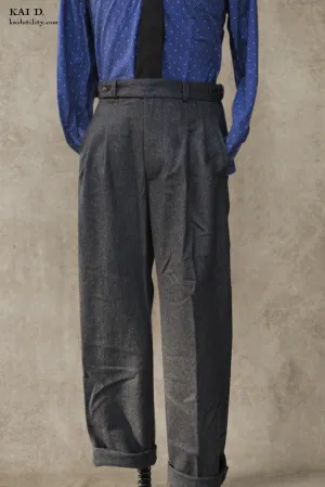 Wide Leg Matisse Pants - Wool Flannel - 32, 34